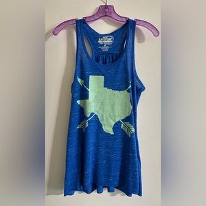 Barefoot Blue Tank Top with Texas Graphic